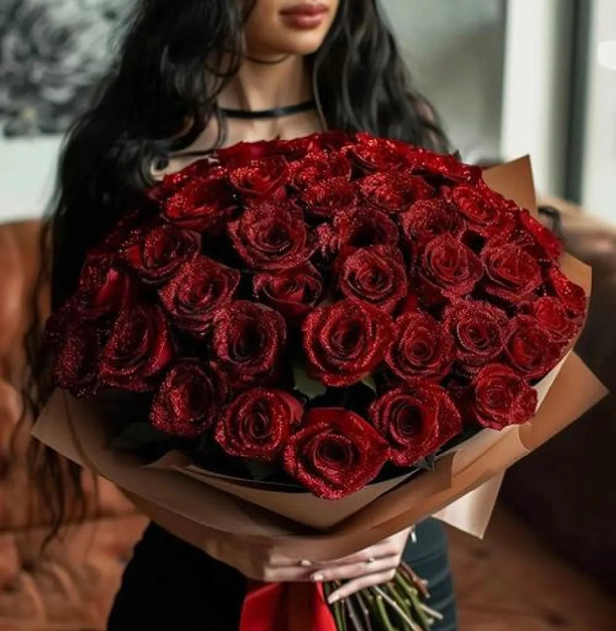 10/30 pcs 7/6 cm Glitter artificial flower rose Mother's/Valentine's Day girl friend wife DIY bouquet gifts for wedding Birthday